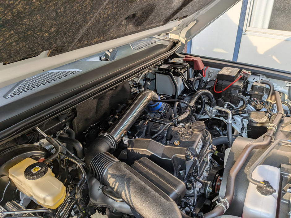 Toyota Land Cruiser 250 intake system engine-bay reference from the official EXART EA04-TY147 product gallery; check product configuration and separately sold components.