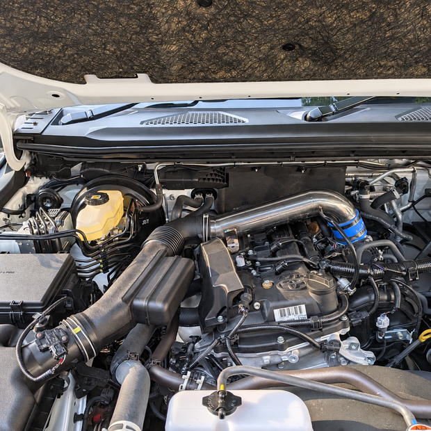 EXART Toyota Land Cruiser 250 EA04-TY147 throttle-side Air Intake Stabilizer, manufacturer engine-bay installation reference. Air-cleaner-side AIS sold separately.